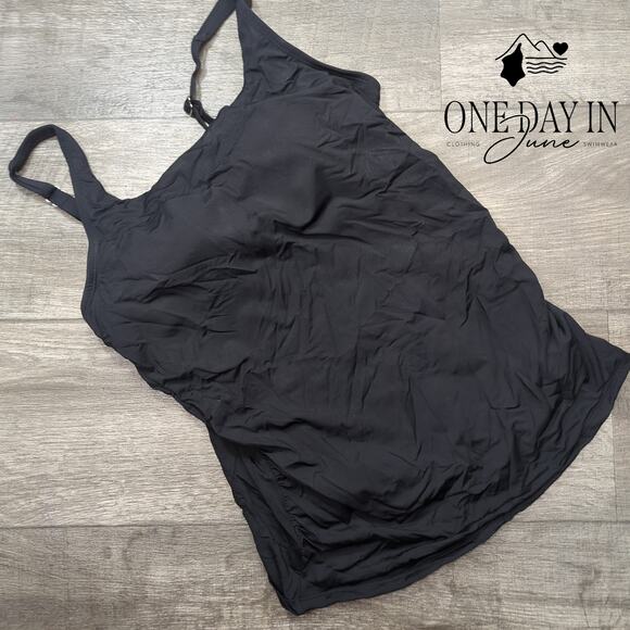 Aqua Eve Straight Neck Tankini Top Size L - Picture 1 of 5